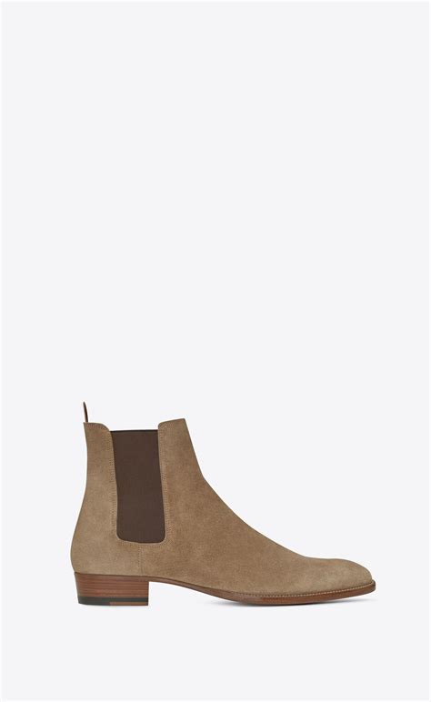 ysl wyatt boot tan|wyatt 40 suede chelsea boot.